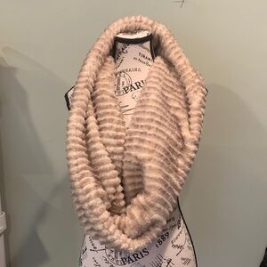 Faux Fur Cream Beige Cozy Soft Women’s Warm Cozy Dressy Winter Infinity Scarf